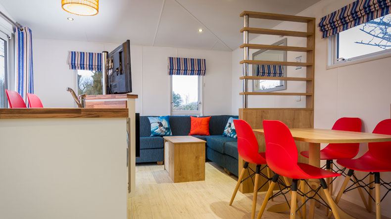 New Wave Exclusive Azure with hot tub caravan dining area