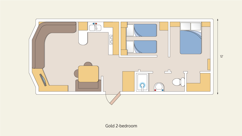 gold 2-bedroom