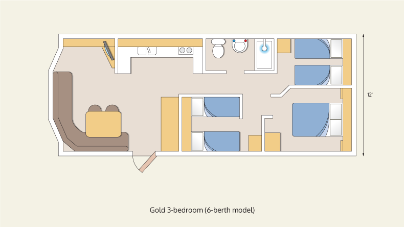 caravans gold 3 bedroom 6 berth