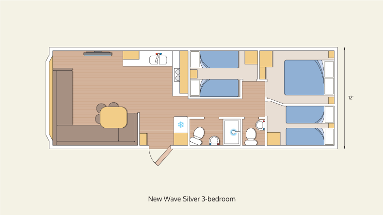 caravans new wave silver 3 bedroom
