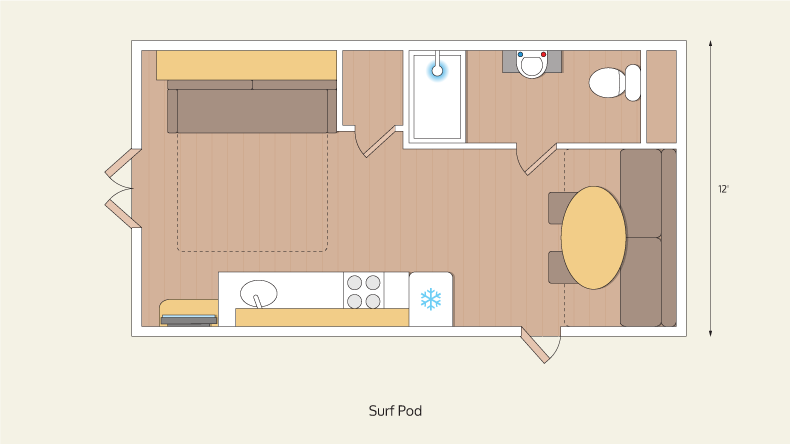 glamping surf pod