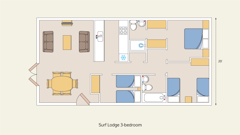lodges surf lodge 3 bedroom