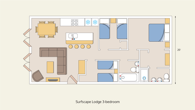 lodges surfscape lodge 3 bedroom